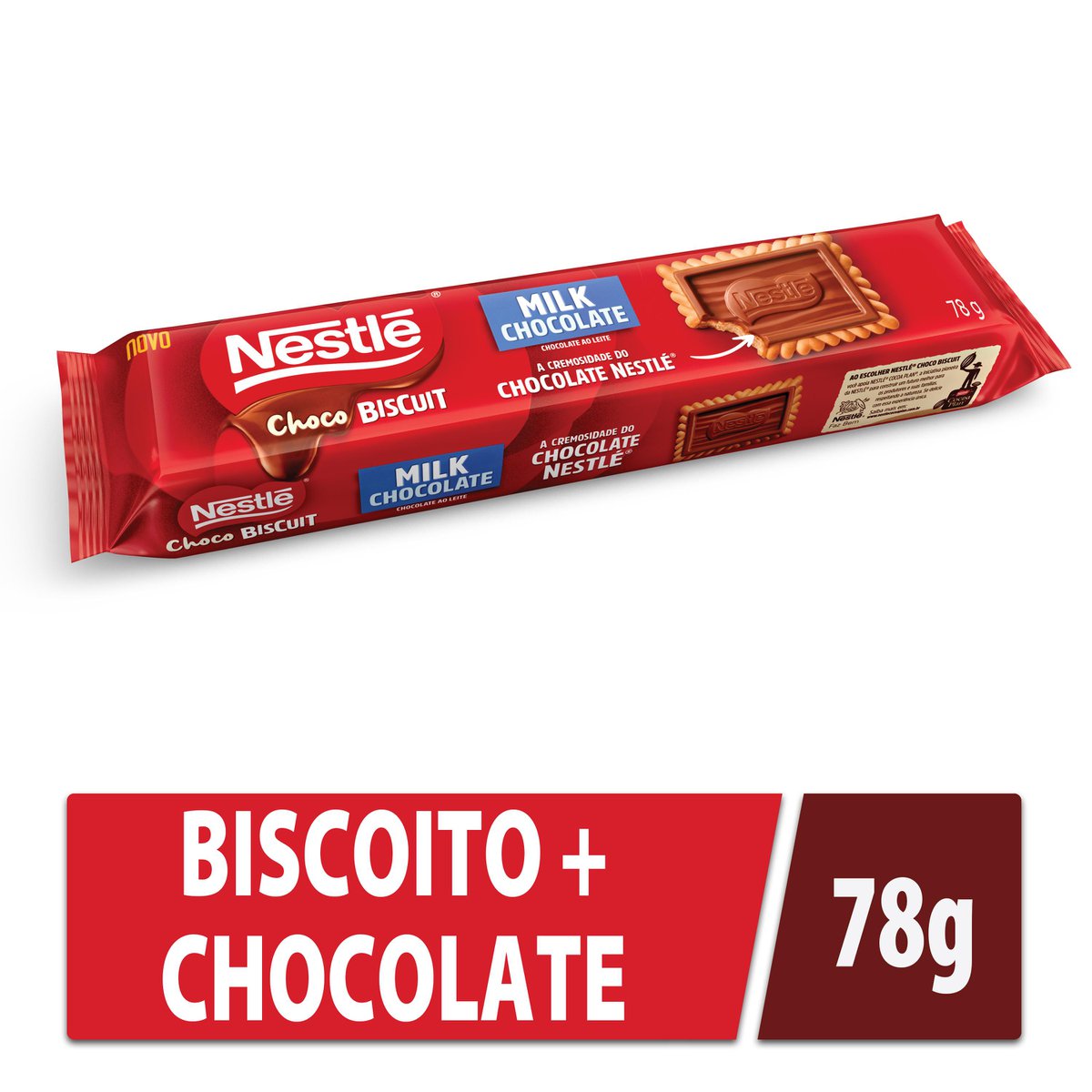 Biscoito Nestlé Chocobiscuit Chocolate Ao Leite 78g